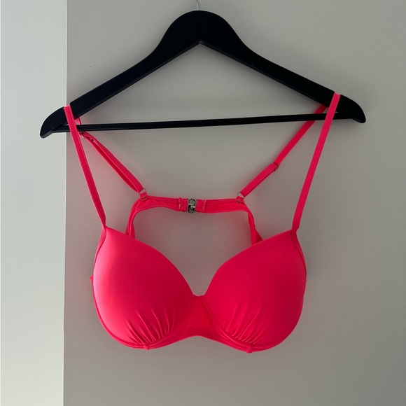 SHEIN Neon Pink 2 Piece Ruched Bikini Set - Picture 1 of 5